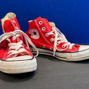 Red Converse All Star High Top Sneakers Unisex wo's 8 mens 6